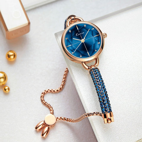 Kimio Simple Women Bracelet Watch Ladies Diamond Crystal Band Quartz Watches Fashion Luxury Waterproof Wristwatch 2019 New