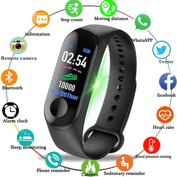 2018 New Women Sport Waterproof Watch Blood Pressure Heart Rate Monitor Smart Watch Men Fitness tracker pedometer Watch