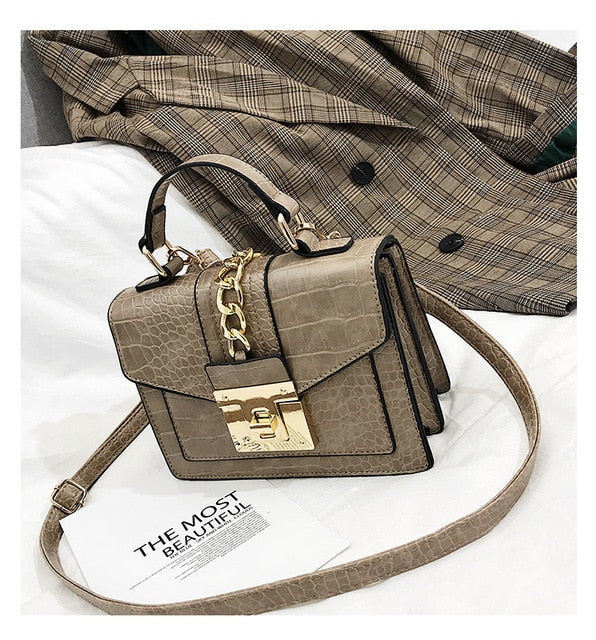 2019 Crocodile Pattern Small Ladies Hand Sling Crossbody Bags Women Leather Luxury Handbags Designer Female Vintage Shoulder Bag