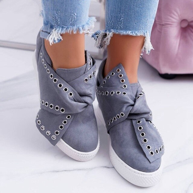 Fujin Sneakers Platform Rivet Shoes Buckle Women Spring Autumn Winter Warm  Slip on Flat Heel Shoes Platform Wegde Shoes