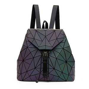 Luminous Backpack for women 2019 set Geometric Laser Female Backpacks Girls bookbag envelope Shoulder Bags Holographic purse