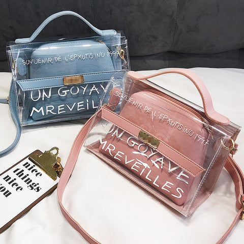 2019 Transparent Bag Brand Women PVC Fashion Clear Bag Women Handbags bolsa feminina Shoulder Bag Crossbody bag bolsa