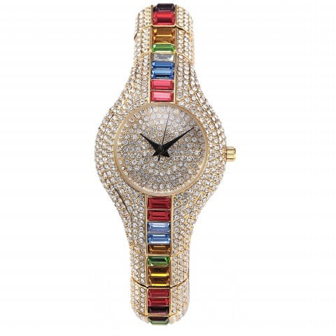 Miss Fox Luxury Women Watch High Quality Pure Rhinestone Crystal Small Face Ladies Bling Watches Women Luxury Brands Wrist Watch