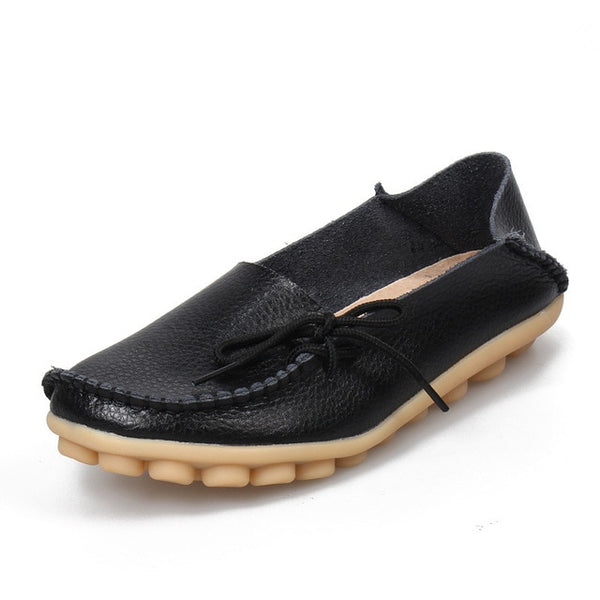 Soft Leisure Flats Women Leather Shoes Moccasins Mother Loafers  Casual Female Driving Ballet Footwear