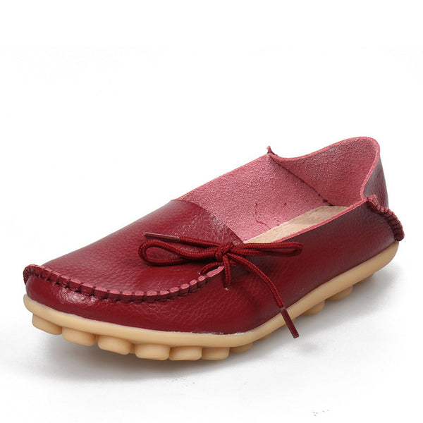 Soft Leisure Flats Women Leather Shoes Moccasins Mother Loafers  Casual Female Driving Ballet Footwear