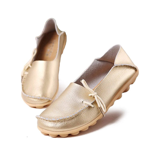 Soft Leisure Flats Women Leather Shoes Moccasins Mother Loafers  Casual Female Driving Ballet Footwear