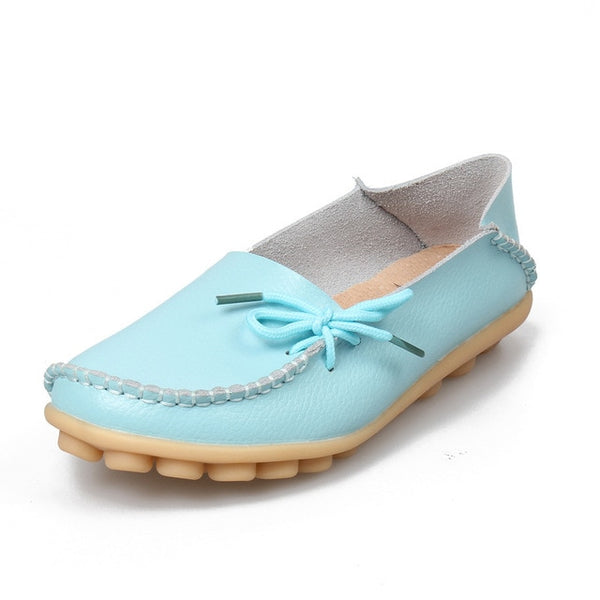 Soft Leisure Flats Women Leather Shoes Moccasins Mother Loafers  Casual Female Driving Ballet Footwear