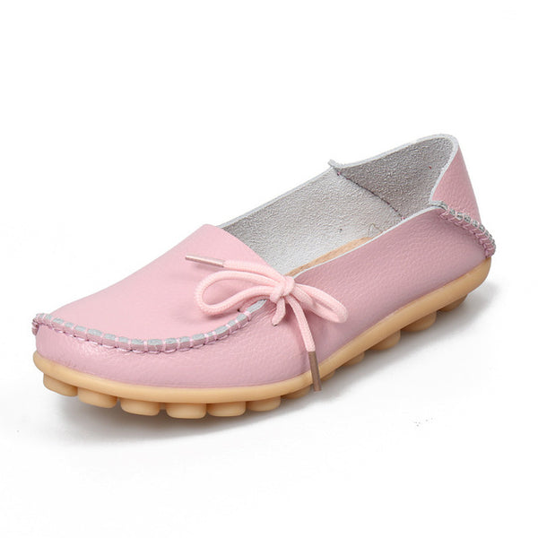 Soft Leisure Flats Women Leather Shoes Moccasins Mother Loafers  Casual Female Driving Ballet Footwear