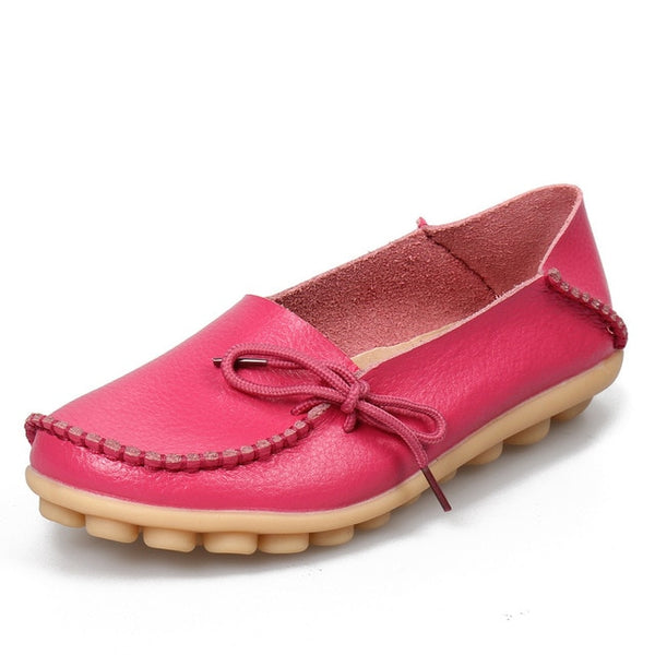 Soft Leisure Flats Women Leather Shoes Moccasins Mother Loafers  Casual Female Driving Ballet Footwear