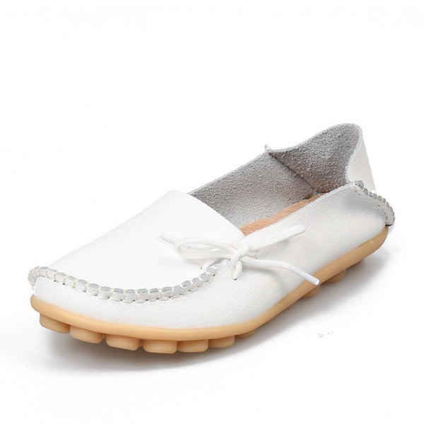 Soft Leisure Flats Women Leather Shoes Moccasins Mother Loafers  Casual Female Driving Ballet Footwear