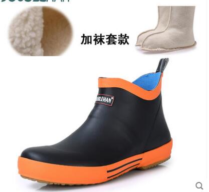 SWYIVY Rain Boots Woman Rubber Ankle Boots Auutmn Winter Warm Rainboots 2018 Comfortable Couple 45 Big Size Rubber Rain Boots