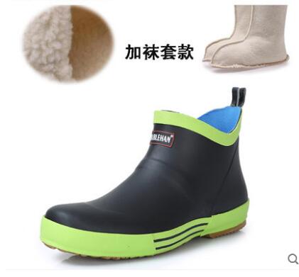 SWYIVY Rain Boots Woman Rubber Ankle Boots Auutmn Winter Warm Rainboots 2018 Comfortable Couple 45 Big Size Rubber Rain Boots