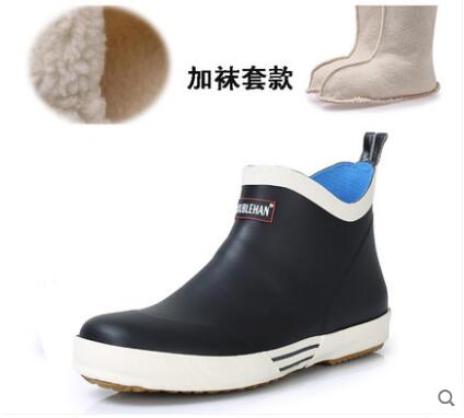 SWYIVY Rain Boots Woman Rubber Ankle Boots Auutmn Winter Warm Rainboots 2018 Comfortable Couple 45 Big Size Rubber Rain Boots