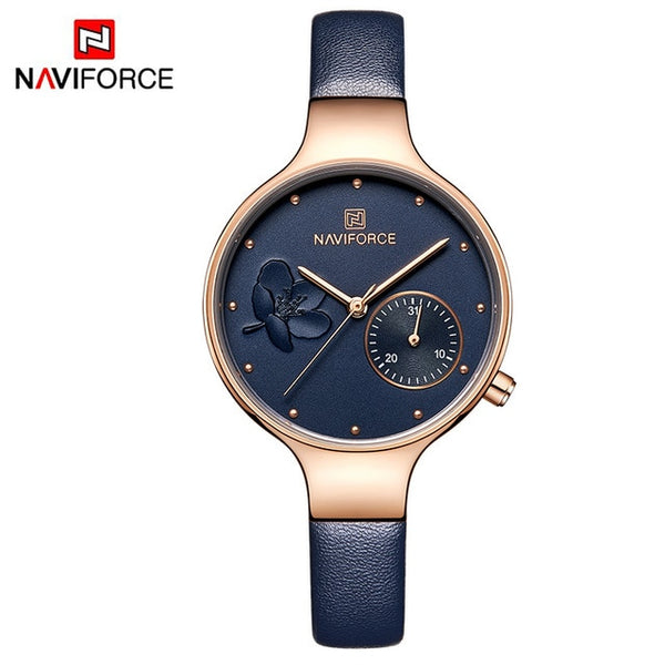 NAVIFORCE Women Watches Top Brand Luxury Fashion Female Quartz Wrist Watch Ladies Leather Waterproof Clock Girl Relogio Feminino