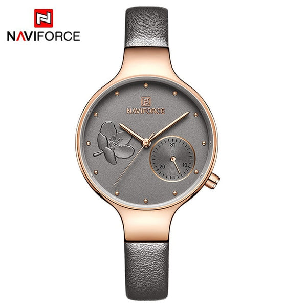 NAVIFORCE Women Watches Top Brand Luxury Fashion Female Quartz Wrist Watch Ladies Leather Waterproof Clock Girl Relogio Feminino