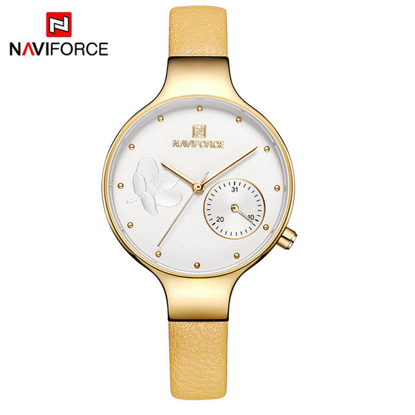 NAVIFORCE Women Watches Top Brand Luxury Fashion Female Quartz Wrist Watch Ladies Leather Waterproof Clock Girl Relogio Feminino