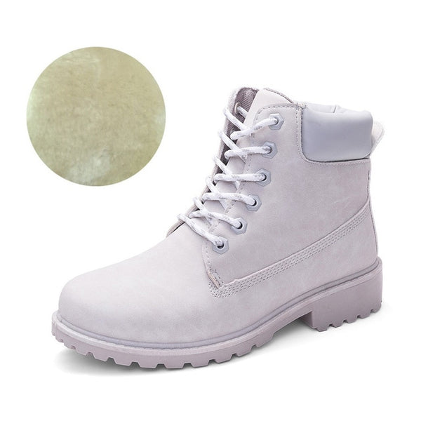 Fujin 2019 SPRING Winter plush Warm Women winter boots shoes Wedge Casual Shoes Outdoor Waterproof Height Increasing Snow Boots