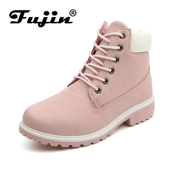 Fujin 2019 SPRING Winter plush Warm Women winter boots shoes Wedge Casual Shoes Outdoor Waterproof Height Increasing Snow Boots