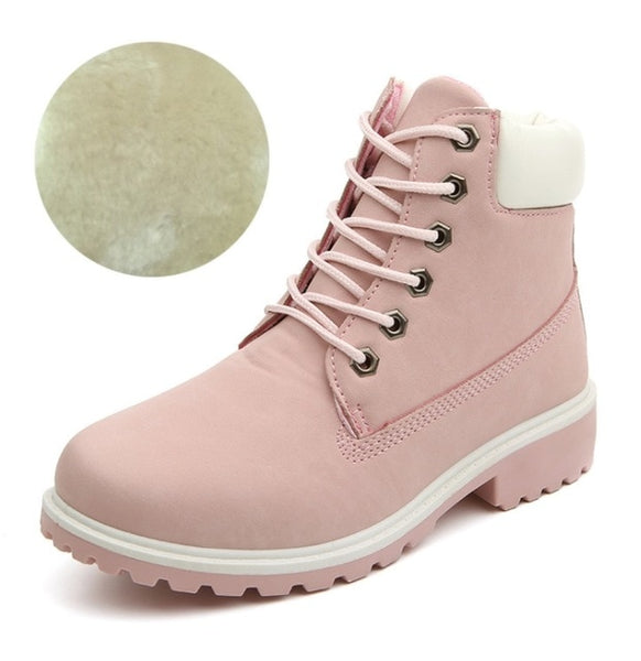 Fujin 2019 SPRING Winter plush Warm Women winter boots shoes Wedge Casual Shoes Outdoor Waterproof Height Increasing Snow Boots