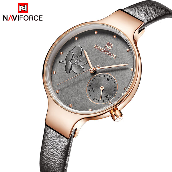 NAVIFORCE Women Watches Top Brand Luxury Fashion Female Quartz Wrist Watch Ladies Leather Waterproof Clock Girl Relogio Feminino