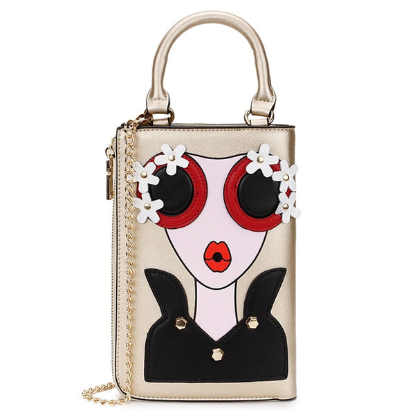 New Style Sexy Woman Fashion Pattern Earrings Decorated Female Totes Ladies Shoulder Bag Crossbody Messenger Bag Casual Handbag